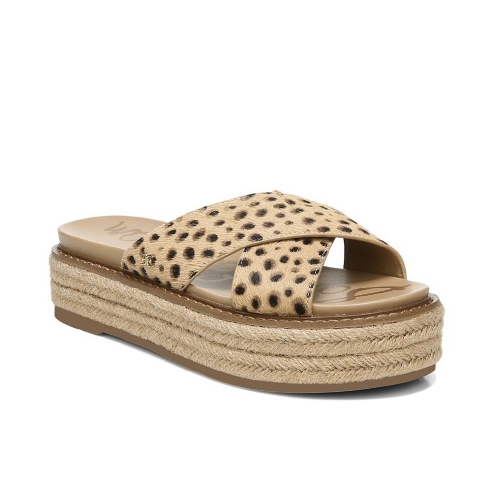 Sam Edelman Korina Leather Dyed Cow Hair Sandal Shoe Women's 6.5